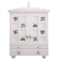 Shubhra Dham Pooja Mandir with Door(White) Front View