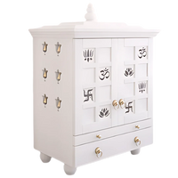 Shubhra Dham Pooja Mandir with Door (White) side view