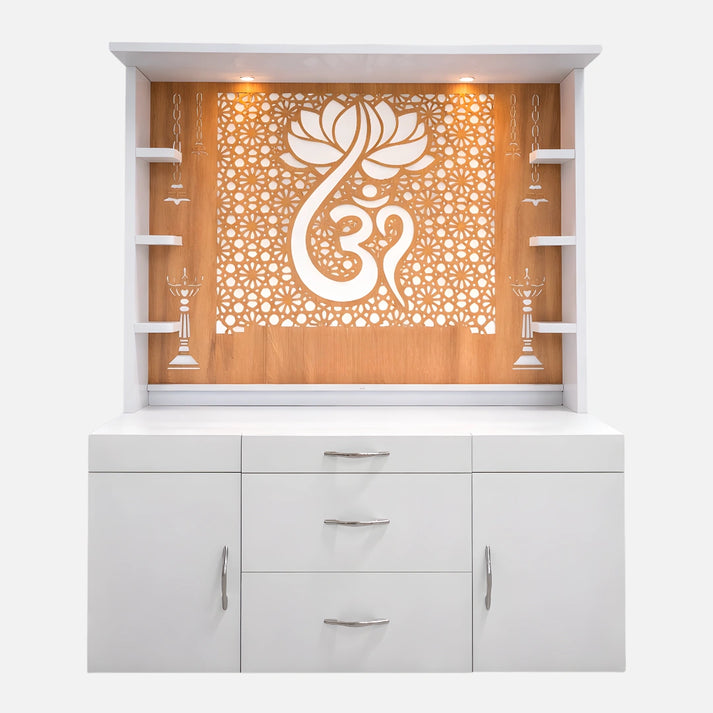 Shubhranshi Wooden Corain Mandir- White