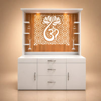 Shubhranshi Wooden Corain Mandir (White) lifestyle view 