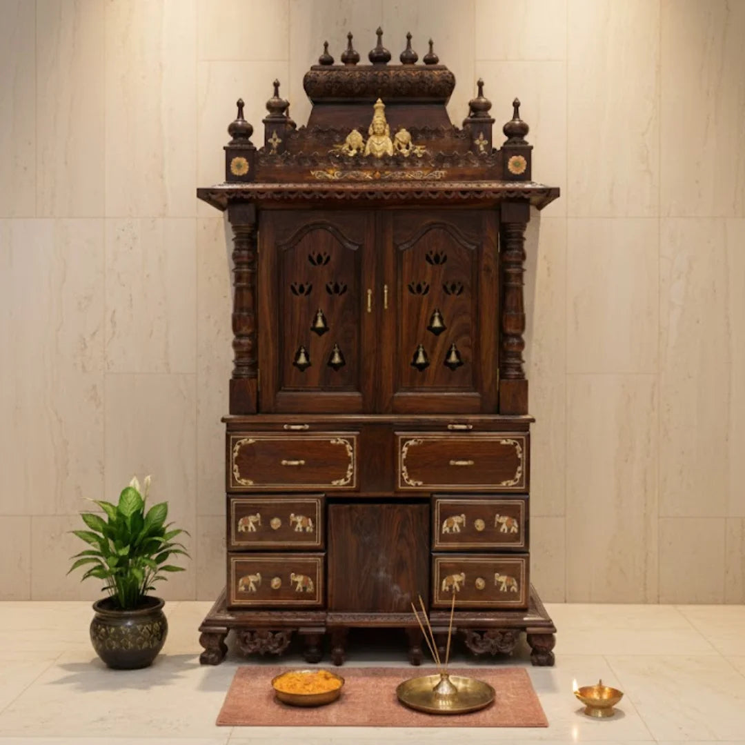 Shuchita Teak Wood Mandap (Brown) lifestye view 