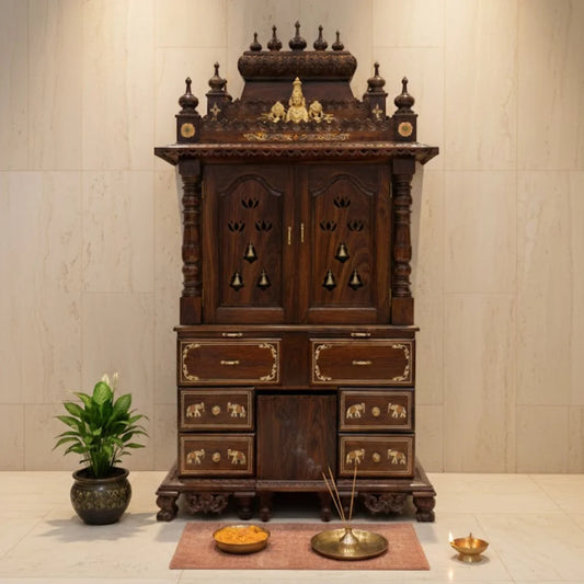 Shuchita Teak Wood Mandap (Brown) lifestye view 