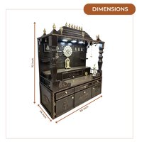 Shvetam Teak Wood Mandap (Choco Brown) dimensions