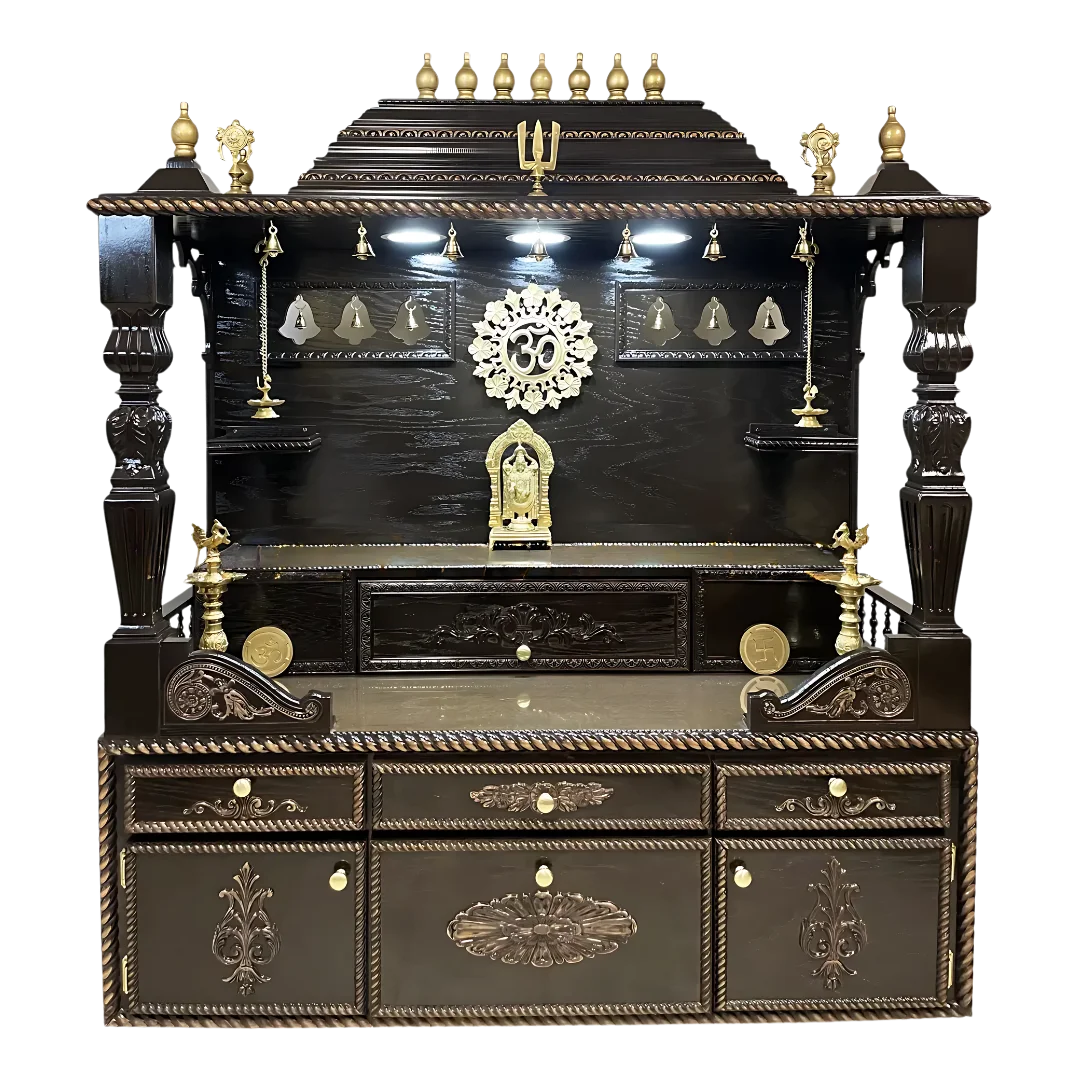 Shvetam Teak Wood Mandap (Choco Brown) front view