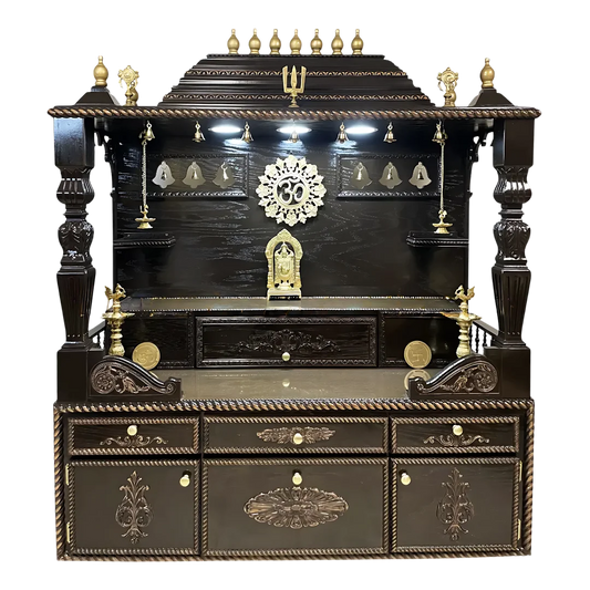 Shvetam Teak Wood Mandap (Choco Brown) front view