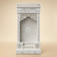 Shvetara Wooden Corian Mandir (White) lifestyle view 