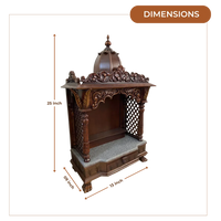 Siddhant Teak Wood Mandir (Brown) dimensions