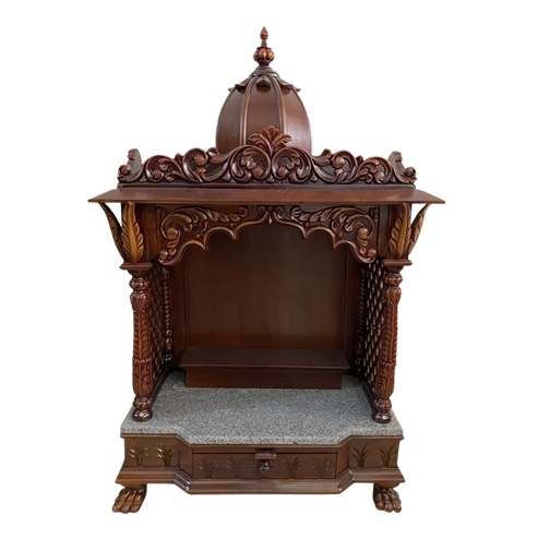 Siddhant Teak Wood Mandir - Brown