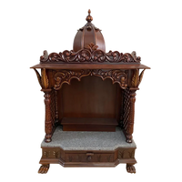 Siddhant Teak Wood Mandir (Brown) front view