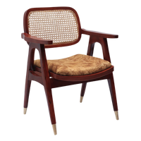 Side Angle of Aakar Teak Wood Arm Chairs (Brown Gold)