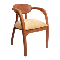 Side Angle of Abetos Teak Wood Arm Chairs (Teak Beige)