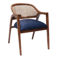 Side Angle of Arbor Teak Wood Arm Chairs (Teak Blue)