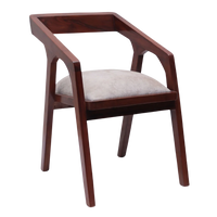 Side Angle of Aristo Teak Wood Arm Chairs (Brown Beige)
