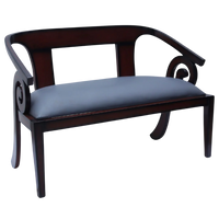 Side Angle of Arlaxa Solid Wood Love Sofa (Brown Grey)