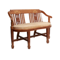 Side Angle of Canasto Solid Wood Love Sofa (Teak)