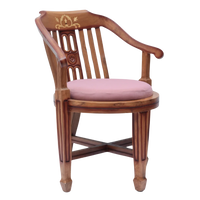 Side Angle of Canasto Teak Wood Arm Chairs (Teak Pink)