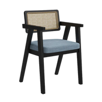 Side Angle of Petal Teak Wood Arm Chair (Brown Grey)