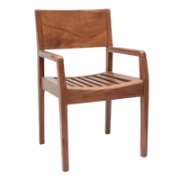 Side Angle of Raviso Teak Wood Bedroom Chairs (Teak)