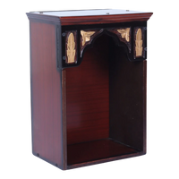 Side Angel of Sattva Teak Wood Pooja Mandir (Brown Gold)