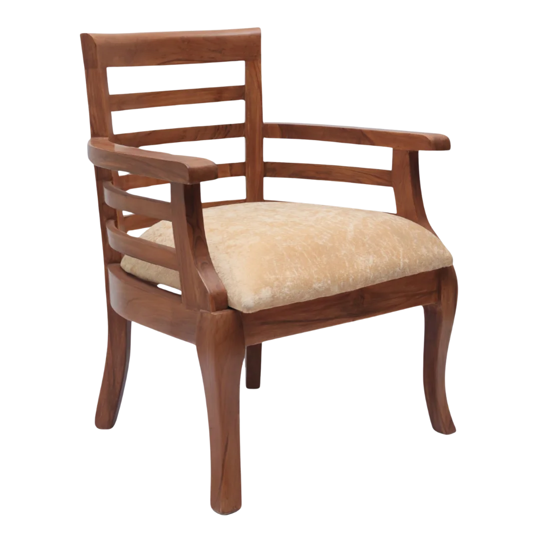 Side Angle of Toledo Teak Wood Arm Chairs (Teak)