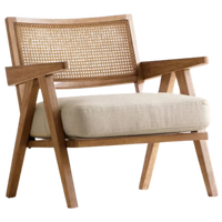 Side Angel of Velora Teak Wood Lounge Chairs (Teak)