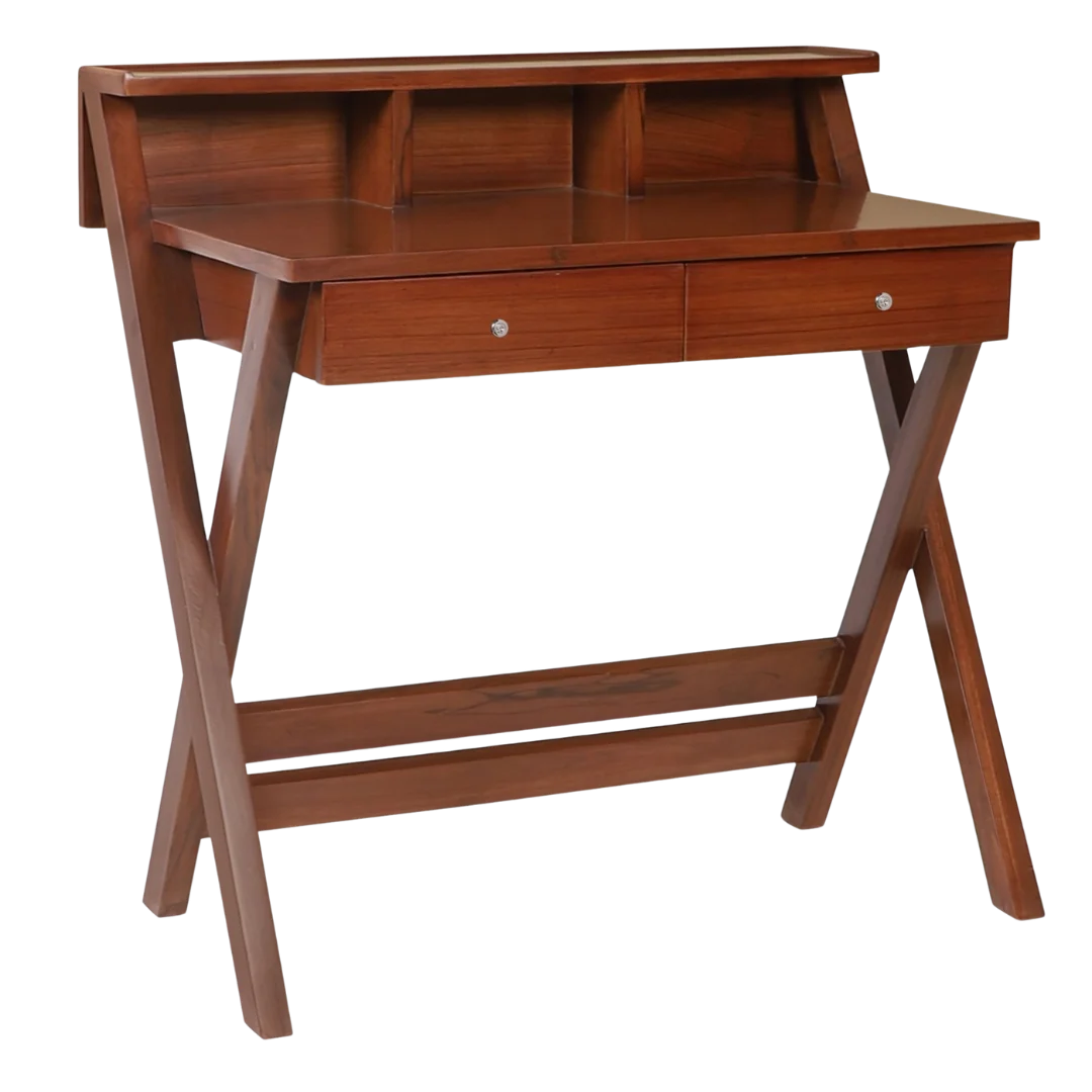 Side Angle of Wisdom Solid Wood Writing Table (Teak)