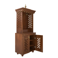 Side Image of Rudralaya Teak Wood Pooja Mandap (Teak)