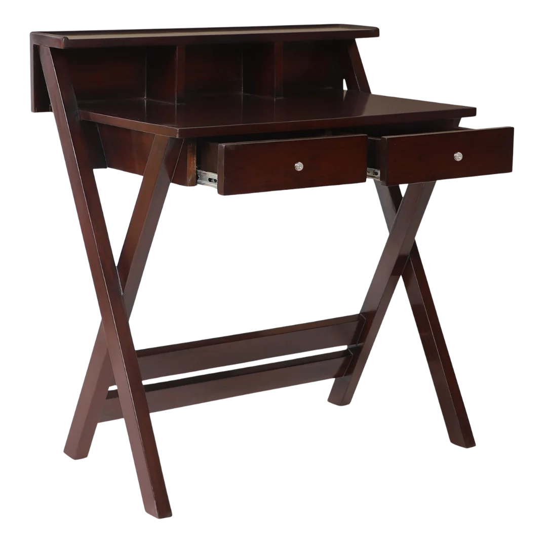 Side Image of Wisdom Solid Wood Writing Table (Brown)