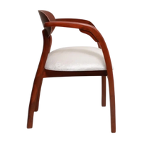Side View of Abetos Teak Wood Arm Chairs (Brown Silver)