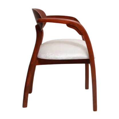 Side View of Abetos Teak Wood Arm Chairs (Brown Silver)