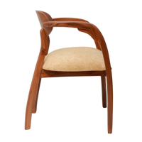 Side View of Abetos Teak Wood Arm Chairs (Teak Beige)