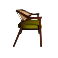 Side View of Arbor Solid Wood Love Sofa (Brown Green)
