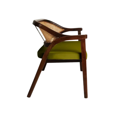 Side View of Arbor Solid Wood Love Sofa (Brown Green)