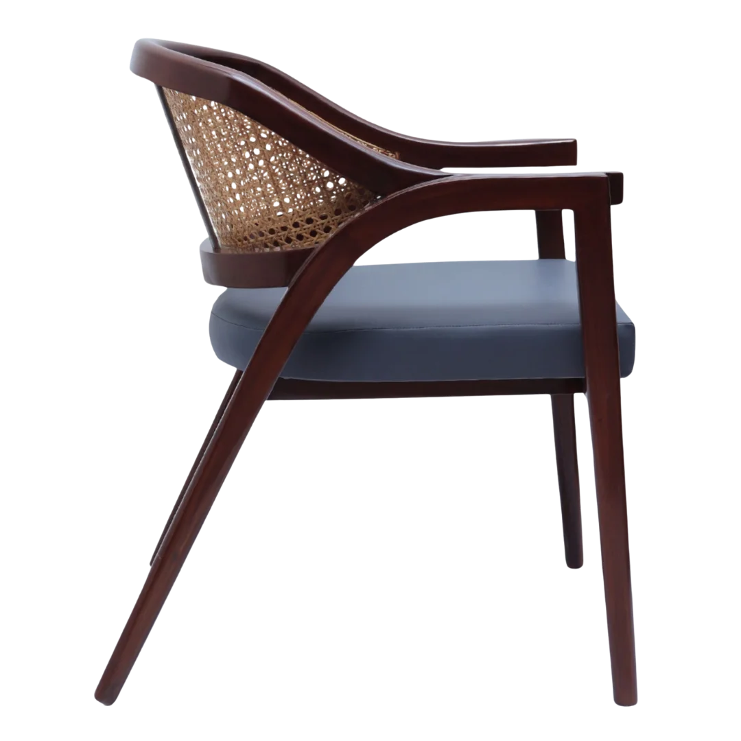 Side View of Arbor Teak Wood Arm Chairs (Brown Grey)