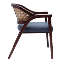 Side View of Arbor Teak Wood Arm Chairs (Brown Grey)