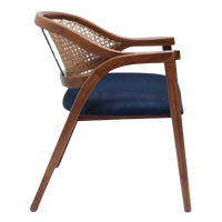 Side View of Arbor Teak Wood Arm Chairs (Teak Blue)