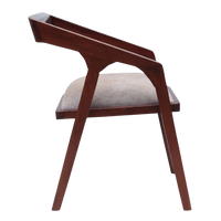 Side View of Aristo Teak Wood Arm Chairs (Brown Beige)