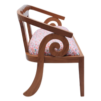 Side View of Arlaxa Solid Wood Love Sofa (Teak White)