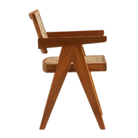 Side View of Avira Teak Wood Cane Chairs (Natural)