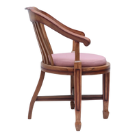 Side View of Canasto Teak Wood Arm Chairs (Teak Pink)