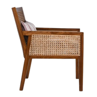 Side View of Coastal Teak Wood Lounge Chair (Teak)