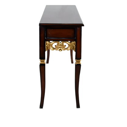 Side View of Dignify Solid Wood Console Table (Brown Gold)