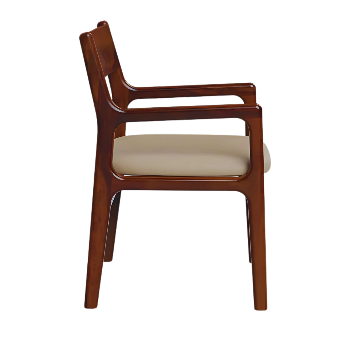 Haven Teak Wood Arm Chairs (Brown) side view