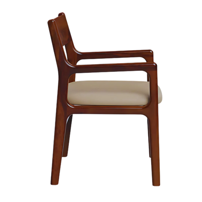 Haven Teak Wood Arm Chairs (Brown) side view