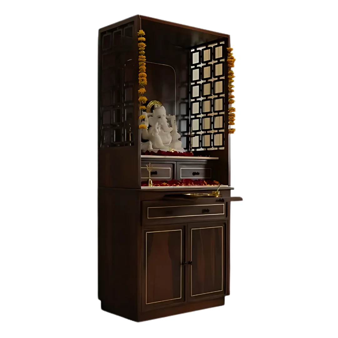 Side View of Kanaka Sheeshan Wood Mandap (Teak)
