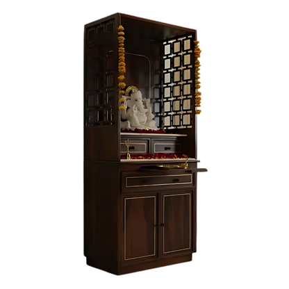 Side View of Kanaka Sheeshan Wood Mandap (Teak)