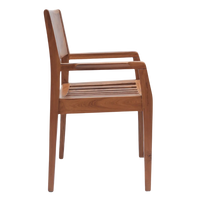 Side View of Raviso Teak Wood Bedroom Chairs (Teak)