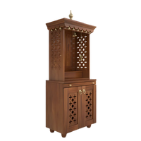 Side View of Rudralaya Teak Wood Pooja Mandap (Teak)