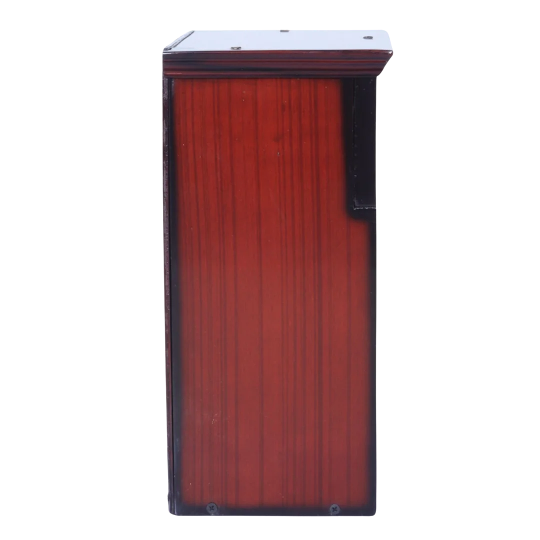 Side View of Sattva Teak Wood Pooja Mandir (Brown Gold)