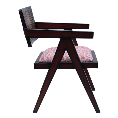Side View of Sora Teak Wood Lounge Chairs (Brown White)